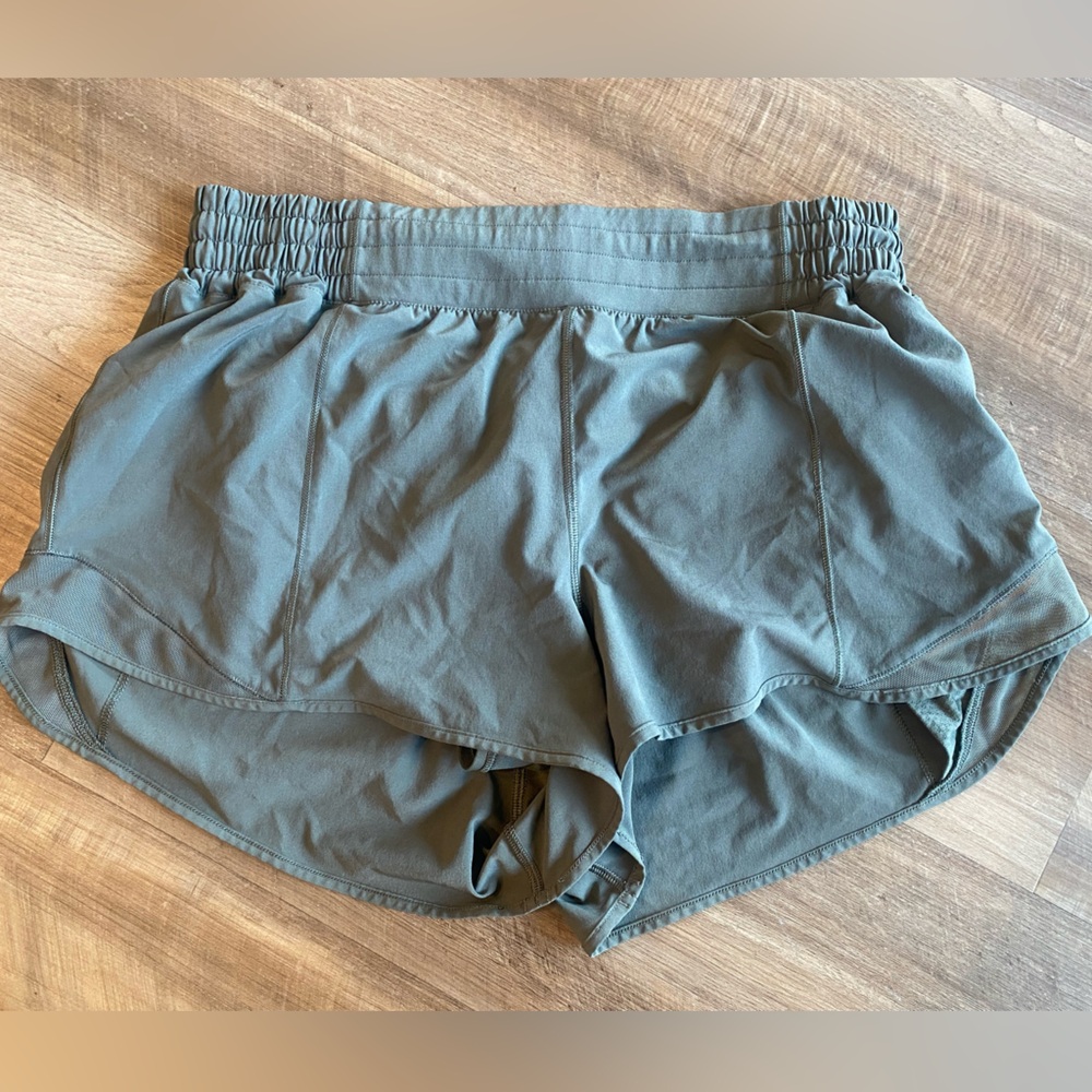Green Elastic Waist Shorts